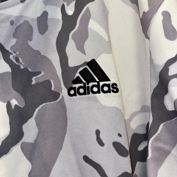 Adidas Youth Boy’s White & Gray Camouflage Zip Up Track Jacket Size: L - Picture 4 of 6